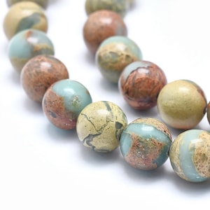 Natural Aqua Terra Round Beads Strand, Agalmatolite Healing Gemstone Crystal Beads For Craft DIY Jewelry Making 4mm 6mm 8mm 10mm Strand