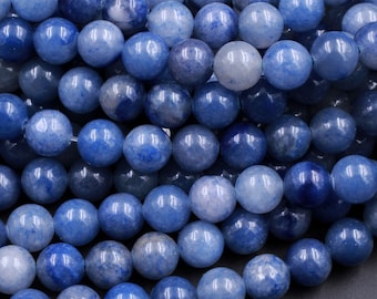 Perline di pietra naturale AAA fine sciolte rotonde blu turchese per creazione di gioielli orecchini collana braccialetto fai da te 4/6/8/10/12MM  36