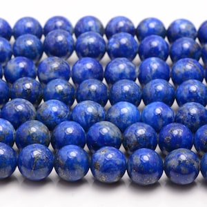 100% Natural Lapis Lazuli Round Beads: 4mm, 6mm, 8mm,10mm 15.5&quot; Strand