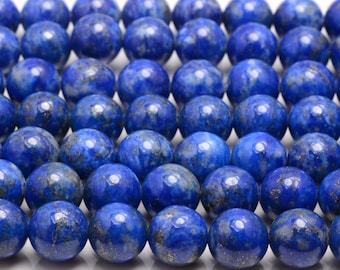 Cuentas redondas de lapislázuli 100 % natural: 4 mm, 6 mm, 8 mm, 10 mm (tira de 15,5")