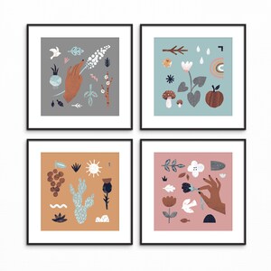 Set of 4 Nature Inspired art print for children room image 2