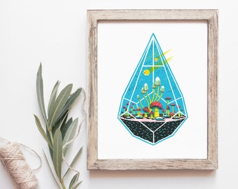 Colorful Geometric Terrarium Limited Edition Art Print