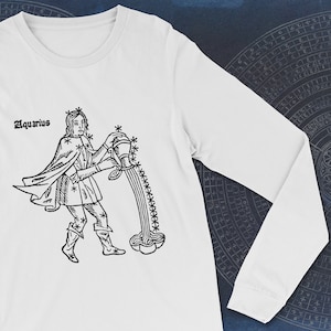 Light Academia Dark Academia Astrology Shirt - Aquarius Long Sleeve
