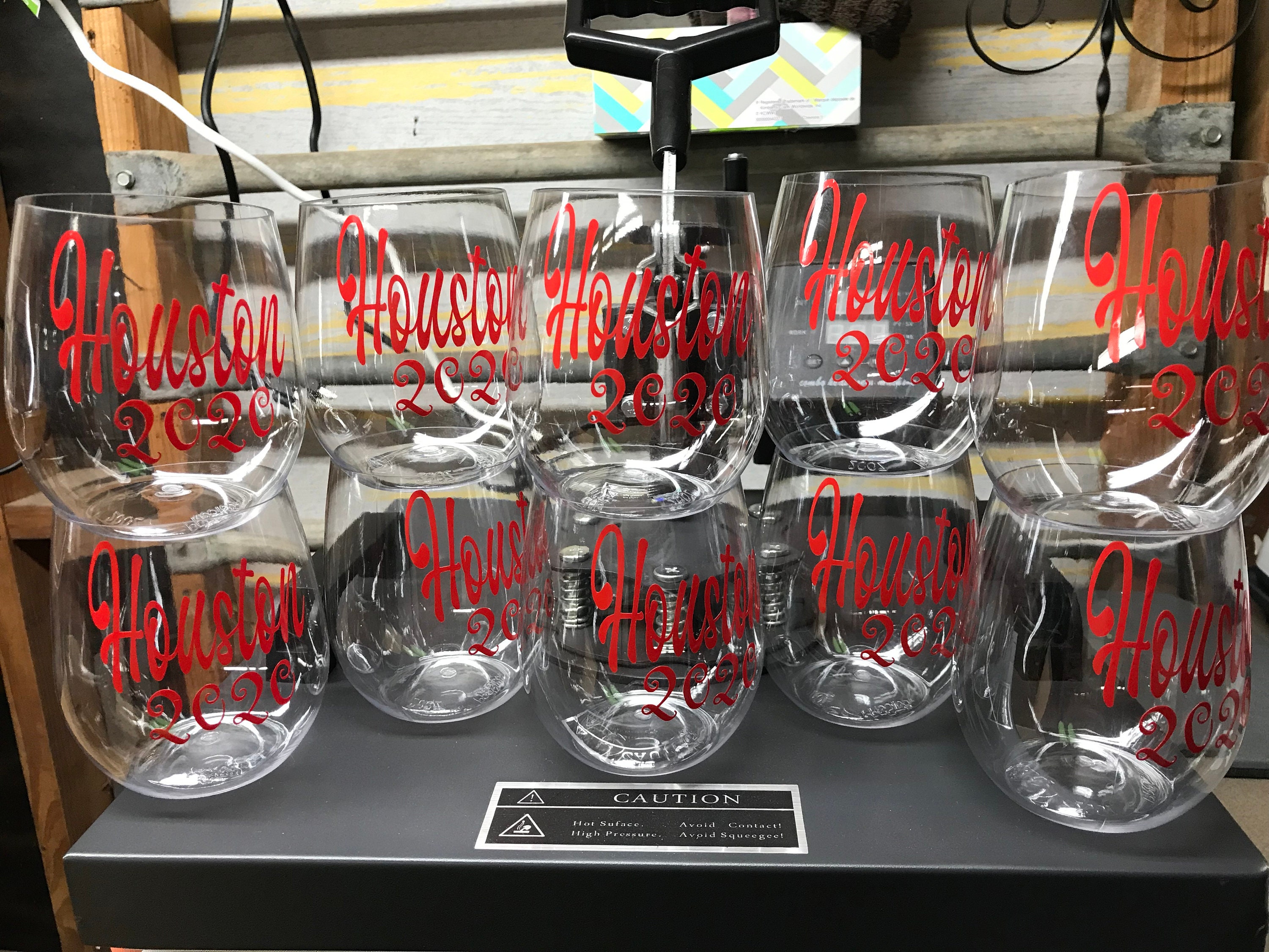 Custom Plastic Wine Glasses Etsy