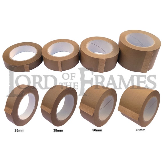 25mm 38mm or 50mm Self Adhesive Framing Brown Kraft Tape 50m in 25mm