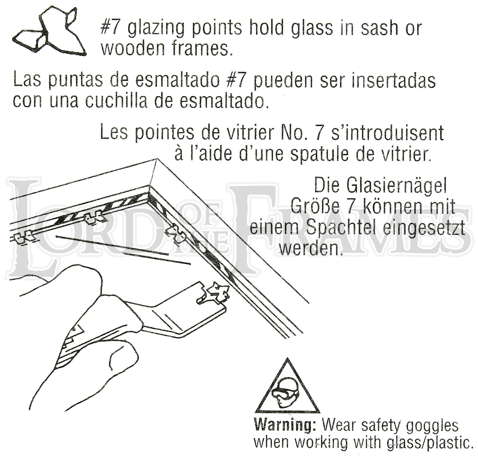 Fletcher PUSH POINTS Tabs for Picture Frame Framing Window Glazing