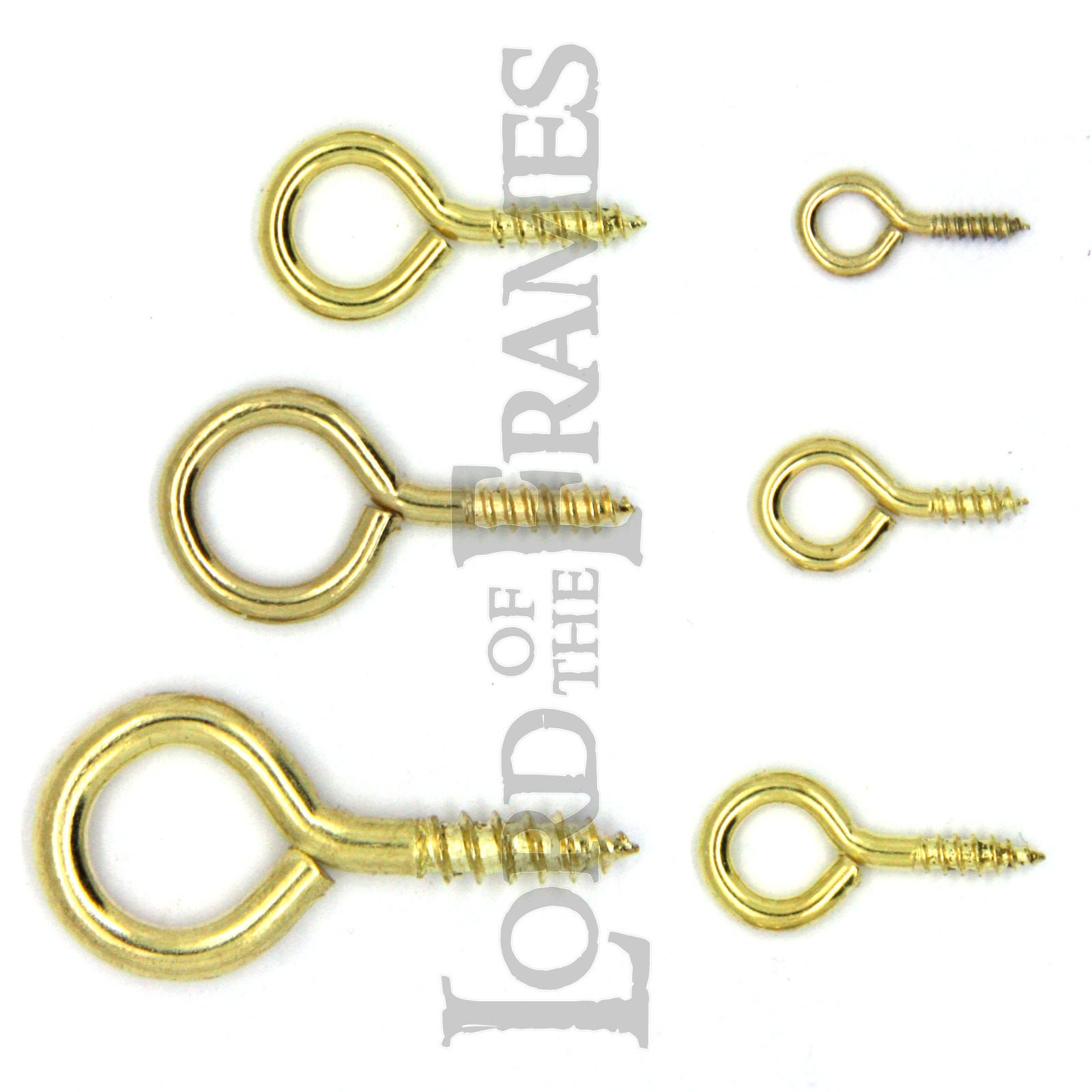 Vis à œillet En Laiton 6 Tailles - 12x00 à 30x6 Pour Suspendre Cadres, Miroirs Et Décorations Murales