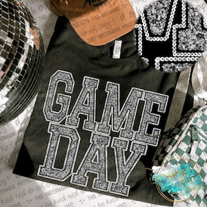 Game Day Sequin png, Game Day png, download digital do dia do jogo da mascote