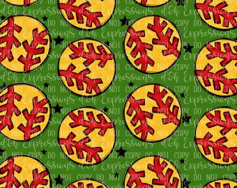 Softball Digital Paper Bundle, Spirit Paper, Commercial use, PNG, digital download