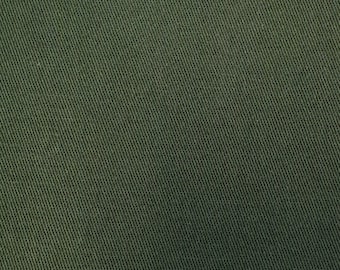 Olive Green, Cotton Stretch, Twill Fabric, Light Weight, Fabric, Per Metre, Sewing, Apparel, Clothing, Dress Fabric, Meters, Microfibre