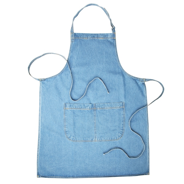 Plain Stonewashed Unisex Denim Apron for Chef, Work, DIY,  Twin Pockets, Crafting Apron, Baking Apron, Cooking, Gardening