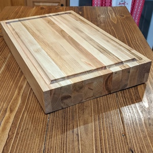 Maple Butcher Block Cutting Board 2&quot; Thick Edge Grain with Juice Groove