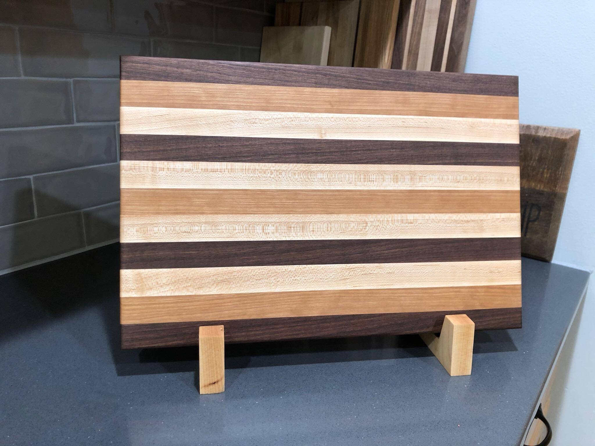 Solid Maple Cutting Board Stand Display Pair Etsy