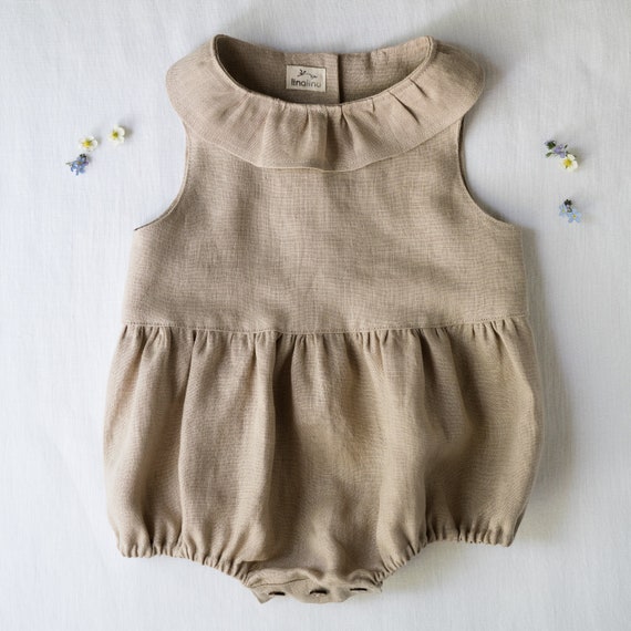 Linen baby romper linen clothing linen 