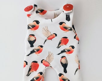 Bird Print Doll Romper: Fits 8-14 Inch Dolls