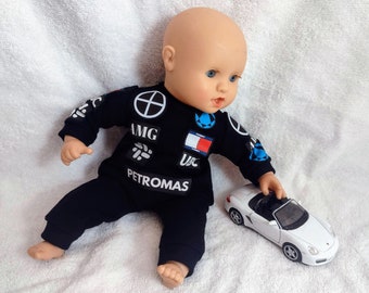 Black race car driver suit, 8 10 12 14 15 inch dolls, boy doll clothes Baby Alive clothes