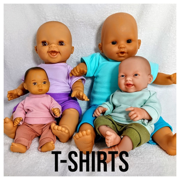 Solid color T-shirts in variety of  colours , 8 9 10 11 12 13 14 15 16 17 inch doll clothes, girl and boy doll clothes