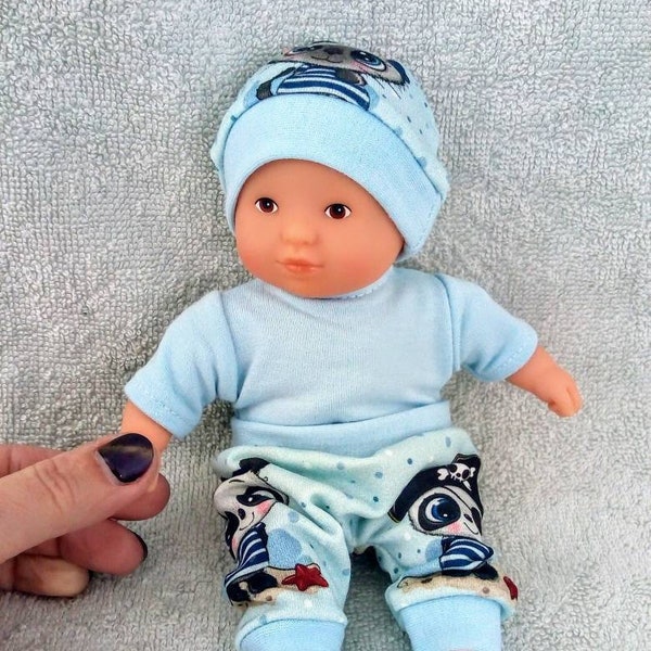 Little pirate set - blue bodysuit, pants and hat, 8 9 10 12 13 14 inch  doll clothes, boy doll clothes, 20 to 36 cm doll clothes