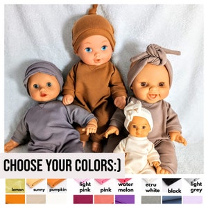 Solid Color Doll Romper: Soft Pajamas, Fits 8-17 Inch Dolls