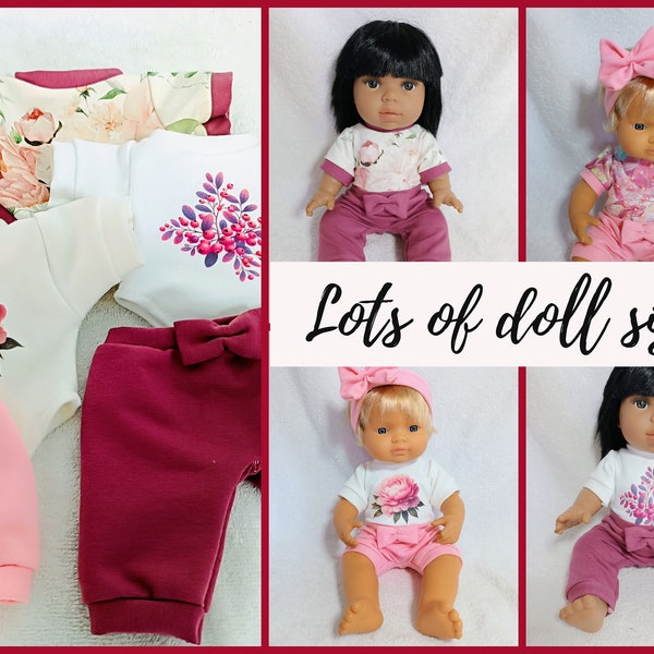 Blooming peonies, floral print top, shorts, pants  for 8 9 10 11 12 13 14 15 16 17 inch dolls, doll clothes