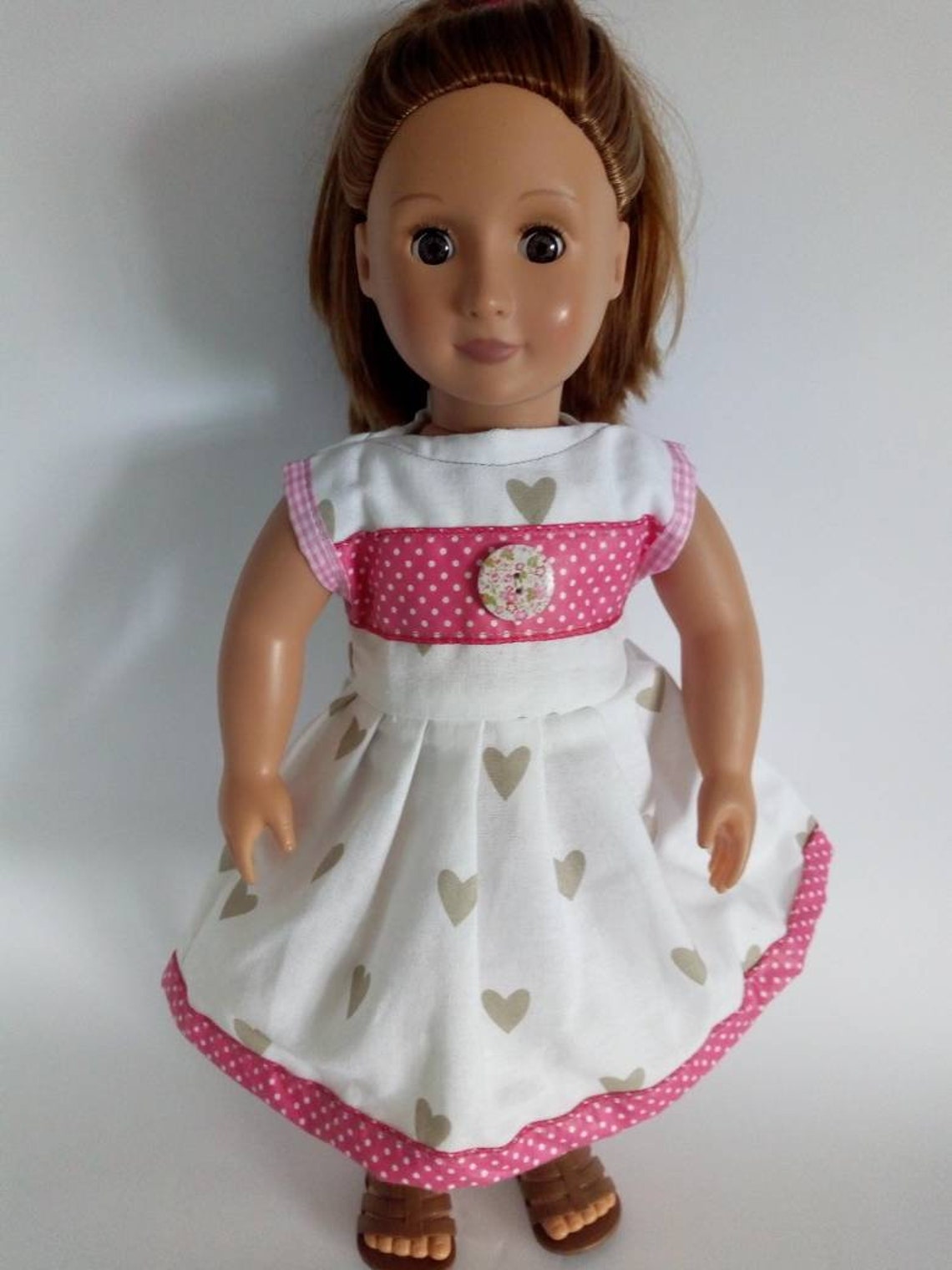 18 19 '' Inch Inches Inch Doll Dress White and Pink - Etsy