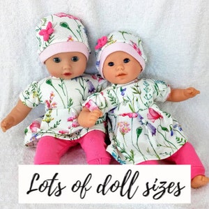 Meadow flowers set, pants, shirt and hat, 8 9 12 13 14 15 16 17 inch doll clothes, Corolle clothes