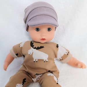 Moose romper, brown sleeper for 8 9 10 11 12 13 14 15 16 17 inch boy doll clothes Hat