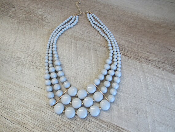 Vintage Cadet Gray Multi Layered Statement Choker… - image 3