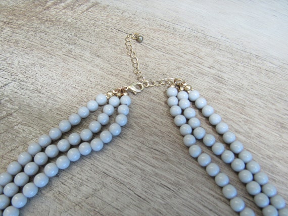 Vintage Cadet Gray Multi Layered Statement Choker… - image 5
