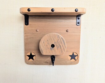 Old West Single Wood Bridle Rack with Shelf