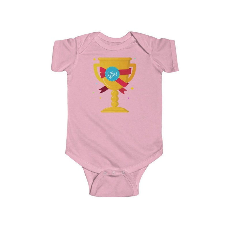 Infant Fine Jersey Bodysuit Children/'s knitted body with a cup for the first place winner in 8 colors and 4 sizes 6M-24M