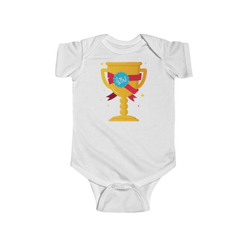 Infant Fine Jersey Bodysuit Children/'s knitted body with a cup for the first place winner in 8 colors and 4 sizes 6M-24M