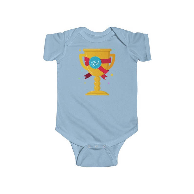 Infant Fine Jersey Bodysuit Children/'s knitted body with a cup for the first place winner in 8 colors and 4 sizes 6M-24M