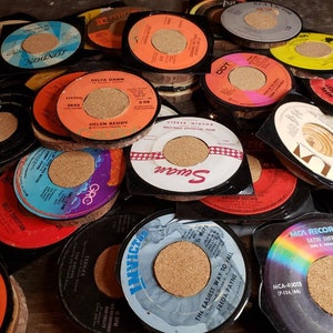 Record coaster mystery pack - new and improved hand cut from real vintage vinyl