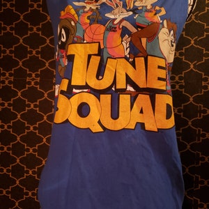 Vintage Tune Squad Tank Top  - hand modified, cut, tied and distressed shirt. Women&#39;s Size Large  - Thrifted/Vintage