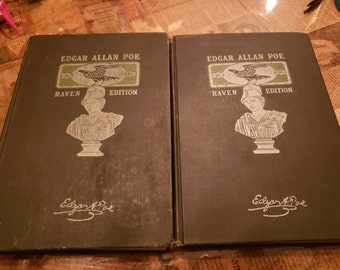 The Works of Edgar Allen Poe Raven Edition, P.F. Collier- 1903 First Edition, Volume 1 & 2 out of 5. A Lot Of Wear but in fair condition.