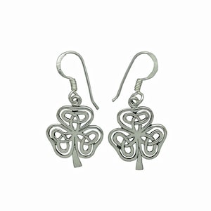 3 Leaf Clover Oorbellen 925 Sterling Zilver, Keltisch Design, St. Patricks Day Ierse Shamrock, Celtic Trinity Knot Oorbellen Gift door Beldiamo
