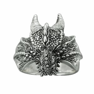 Stunning Dragon Silver Ring,925 Sterling Silver Handcrafted Mythical Jewelry, Gothic Inspired Dragon Ring,Unique Dragon Jewelry,by Beldiamo