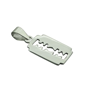 Razor Blade Pendant, Minimalist Blade Necklace for Men , Razor Blade Barber Pendant,Razor Blade Silver Jewelry  Gift for him  by Beldiamo