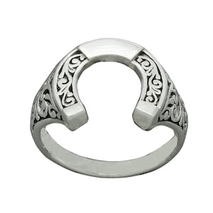 Beldiamo 925 Sterling Silver Horseshoe Horse Gift Ring Western Ring Men Jewelry