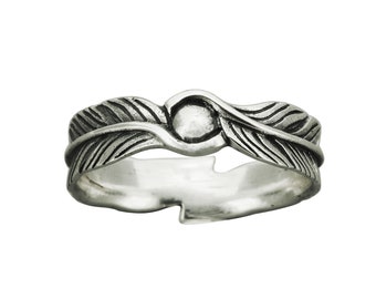 Double Feather Ring 925 Sterling Silver Boho Native America Inddian Style Gift Jewelry by Beldiamo