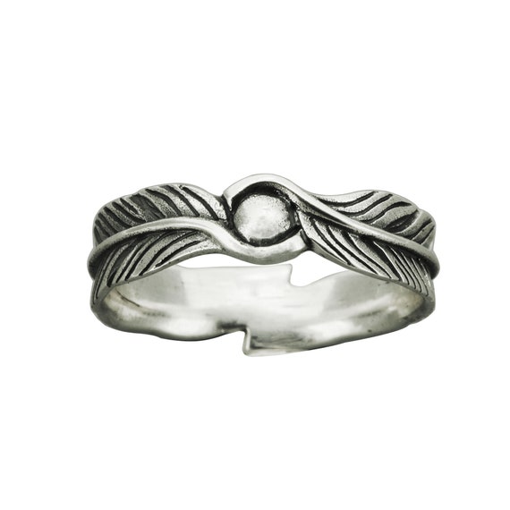 Double Feather Ring 925 Sterling Silver Boho Native America Inddian Style Gift Jewelry by Beldiamo