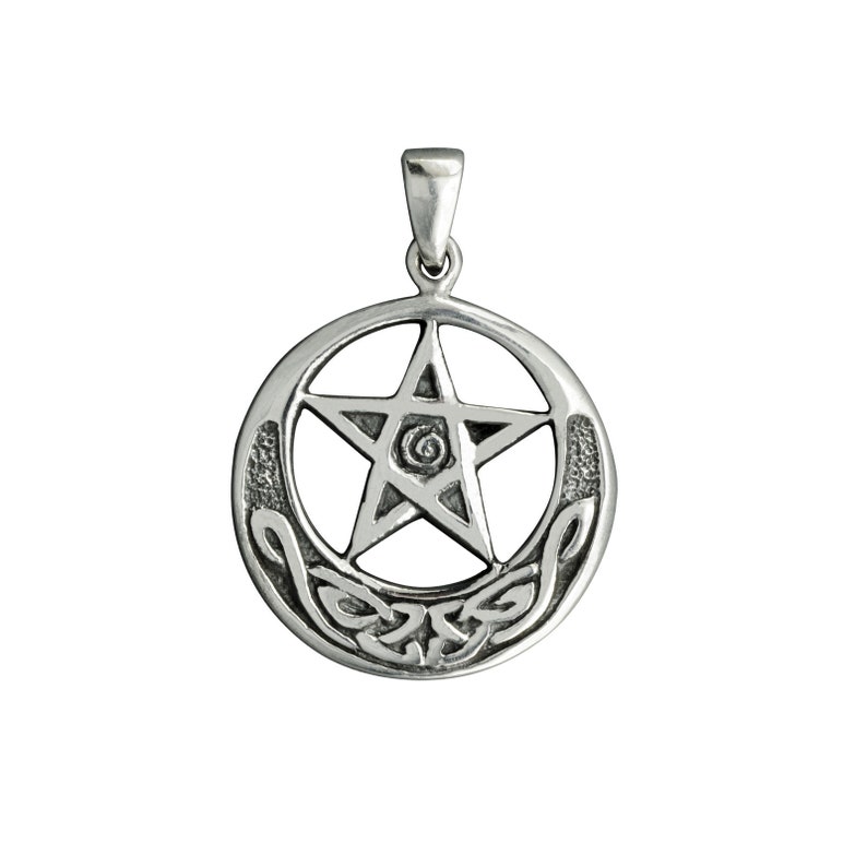 Pentacle Star Pentagram Celtic Knot Pendant 925 Sterling Silver 4 G ...