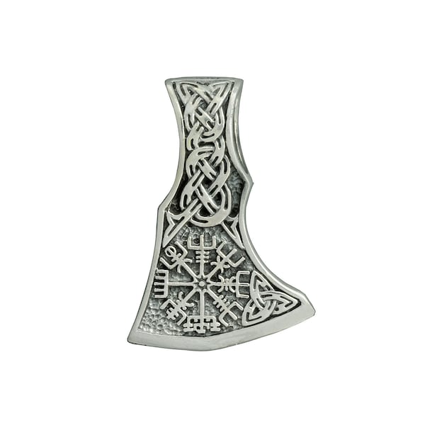 Axe 3D Vegvisir Viking Compass Knot Celtic 925 Sterling Silver 10.5 g BELDIAMO