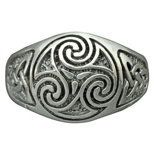 Triskele Celtic Knot Triquetra Knotwork Trinity Ring 7g 925 Sterling ...