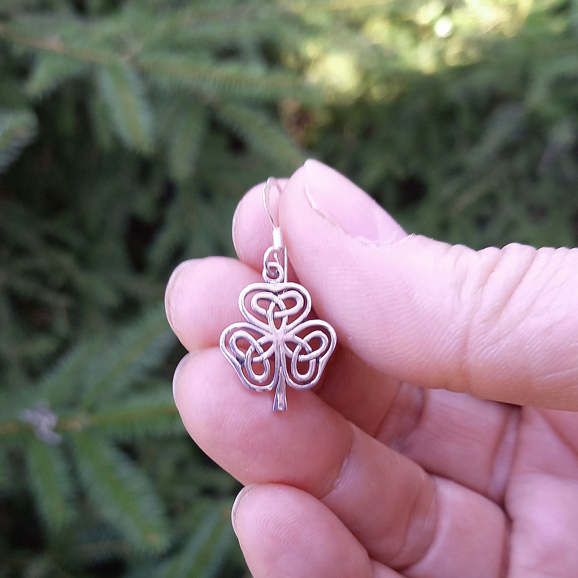 Pendientes Colgantes De Trébol De Trébol De Triquetra Irlandeses Con