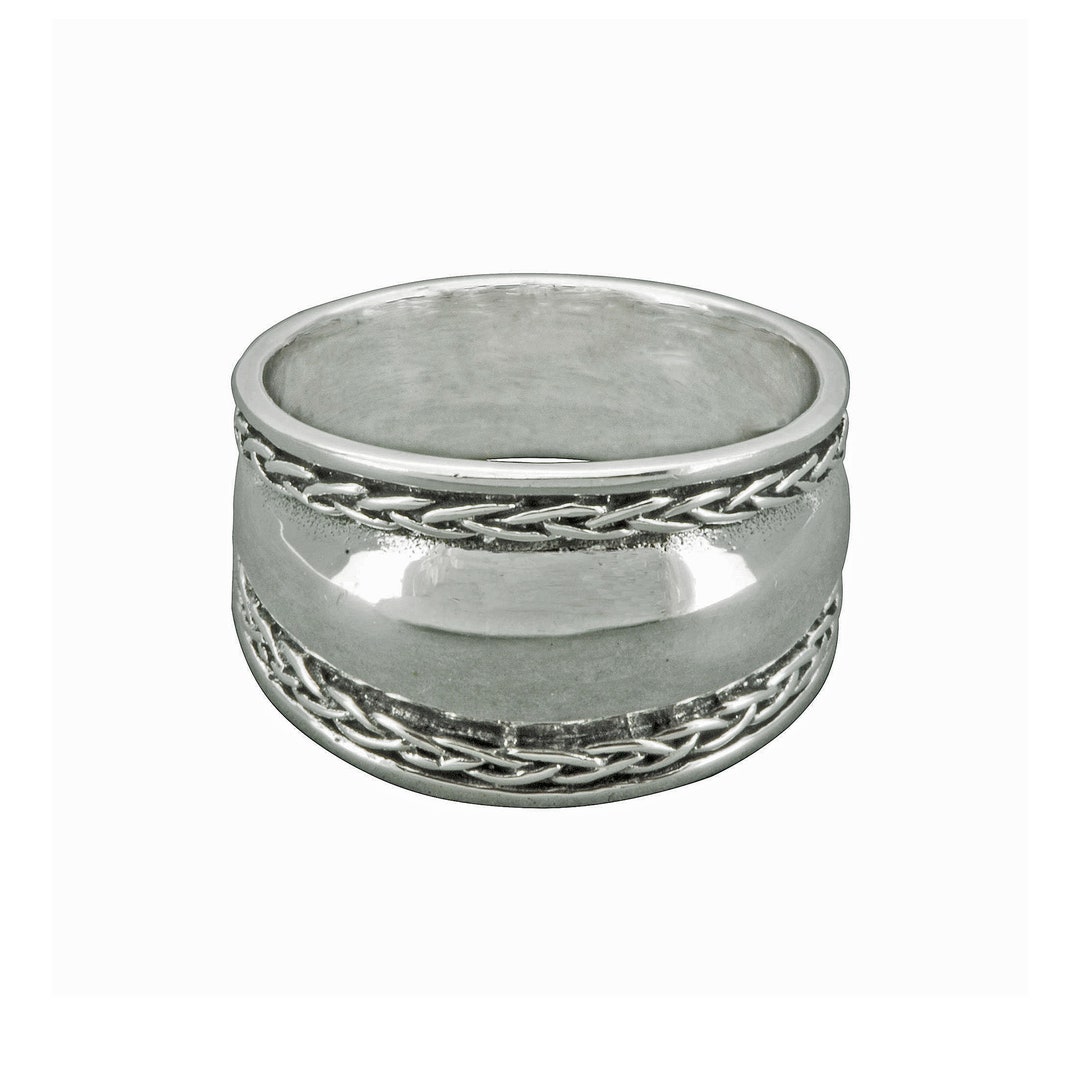 Sterling Silver Women's Bali Rope Ring Wide 925 Band Milgrain Jewelry Female Male Unisex Size 12