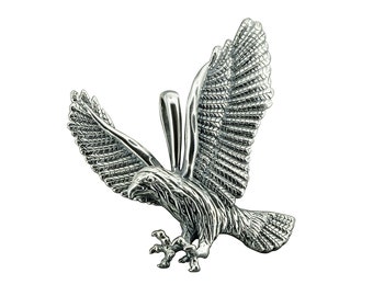 Eagle Hawk Bird In Flight 3D Pendant 9 g 925 Sterling Silver Beldiamo