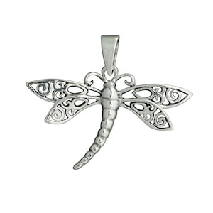Draginfly Filigree Wings Animal Pendant 925 Sterling Silver 4 g Stamped BELDIAMO