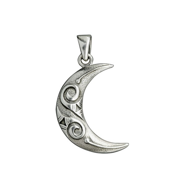 7 gramos Plata Esterlina 925 !! En Pentagrama Colgante de Luna Nuevos!